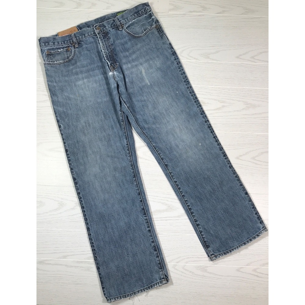 Vintage Y2K Gap Jeans Men 36x30 Faded Blue Standard Fit Grunge Cotton Distressed